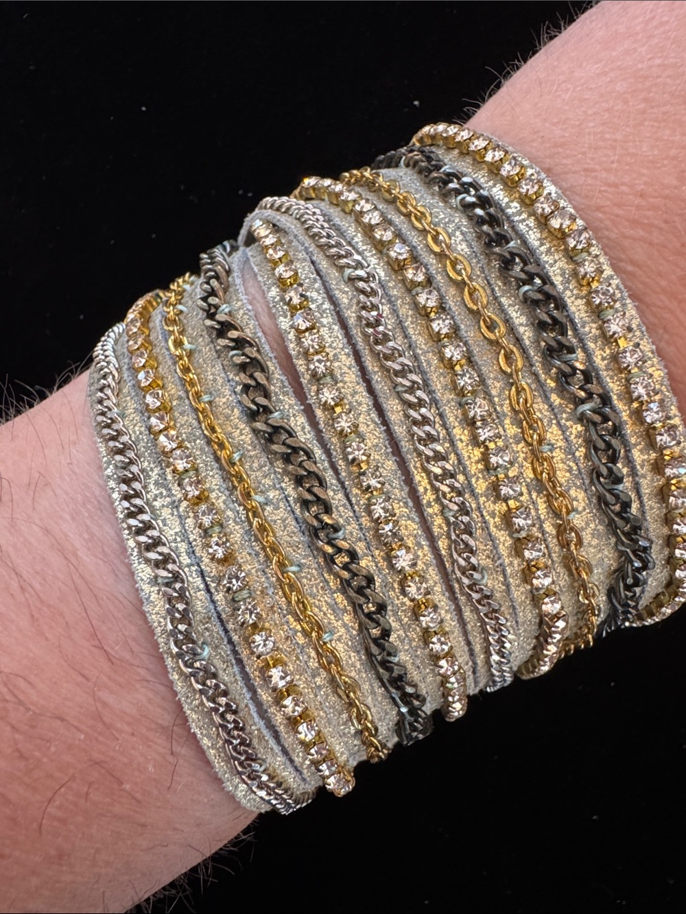 Gold-Tone Metallic Wrap Bracelet